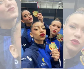 Imagem ilustrativa da imagem Trio capixaba de Ginástica Rítmica conquista ouro para o Brasil