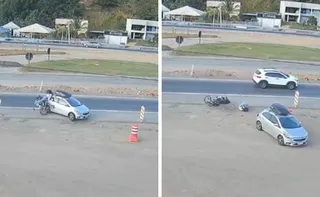 Imagem ilustrativa da imagem Motociclista bate em carro e é socorrido em estado de gravidade em Anchieta