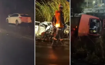 Imagem ilustrativa da imagem Colisão entre dois carros e um caminhão deixa dois mortos na BR-101, em Linhares