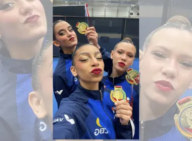 Imagem ilustrativa da imagem Trio capixaba de Ginástica Rítmica conquista ouro para o Brasil