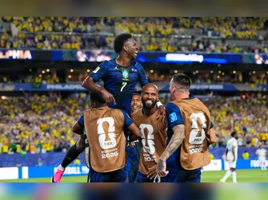 Matheus Cunha (9), do Brasil, comemora o seu primeiro gol na partida entre Brasil e Haiti válida pela segunda rodada do Grupo C da Copa do Mundo 2026, na cidade da Filadélfia, nos Estados Unidos, nesta sexta-feira, 19 de junho de 2026