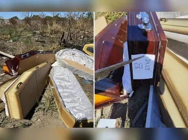 Imagem ilustrativa da imagem Caixões descartados em terreno baldio intrigam moradores da Serra