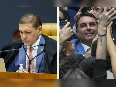 Ex-deputado Eduardo Bolsonaro e a deputada federal Júlia Zanatta