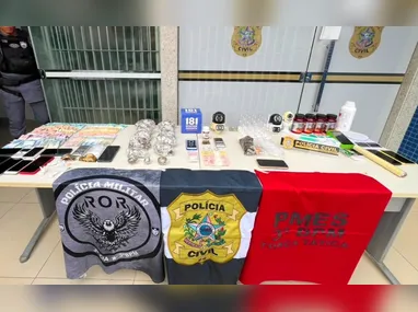 Material apreendido durante a operação