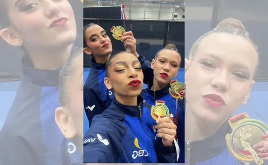 Imagem ilustrativa da imagem Trio capixaba de Ginástica Rítmica conquista ouro para o Brasil