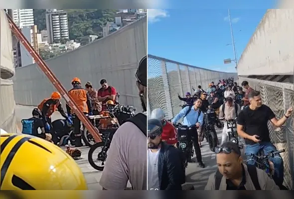 Imagem ilustrativa da imagem Acidente com bike elétrica deixa dois feridos e forma fila na ciclovia da 3ª Ponte