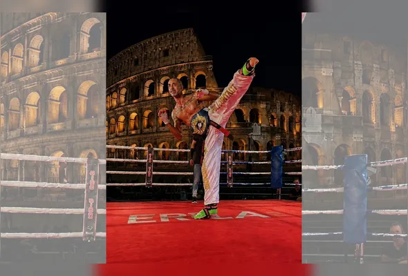 Laécio Nunes, principal nome da delegação brasileira de kickboxing.