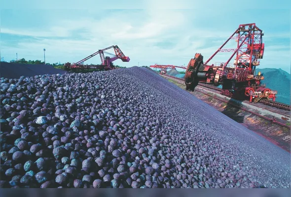 Pelotas de minério de ferro, um dos materiais que entraram na lista de isenções: produção no Estado