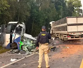 Imagem ilustrativa da imagem Acidente entre micro-ônibus e carreta deixa 23 mortos no Paraná