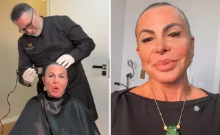 Imagem ilustrativa da imagem Gretchen raspa a cabeça ao vivo antes de transplante capilar feito no ES