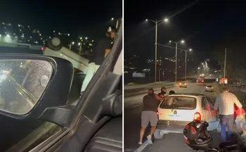 Imagem ilustrativa da imagem Carro capota na Rodovia do Contorno e motorista sai ileso em Cariacica