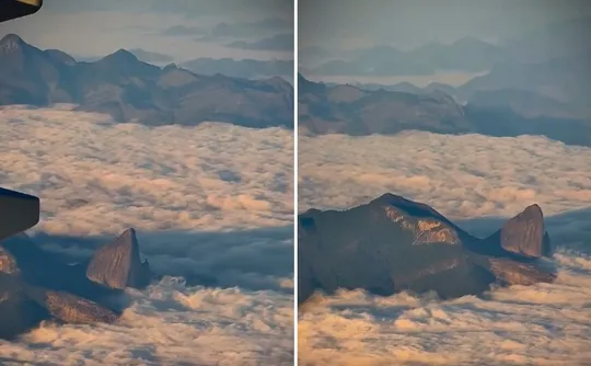Imagem ilustrativa da imagem Capixaba registra vista da Pedra Azul durante voo: "Estado mais bonito do Brasil"