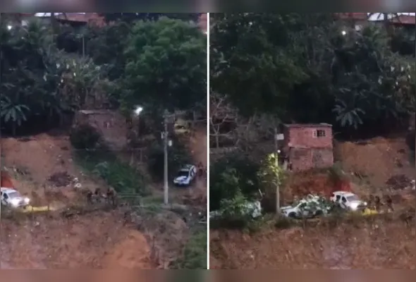A polícia teria recebido denúncias anônimas de que homens armados estariam circulando pelas ruas do bairro. Diante da situação, militares foram até o local para checar as informações.