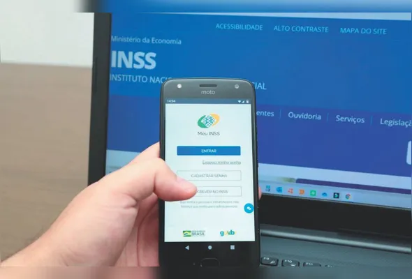 Aplicativo Meu INSS e site do instituto, que tem acelerado análises com o intuito de reduzir fila de pedidos