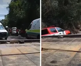 Imagem ilustrativa da imagem Acidente com 3 veículos deixa um morto, quatro feridos e interdita BR-101 no ES