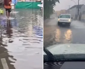 Imagem ilustrativa da imagem Chuva forte provoca alagamentos neste sábado na Grande Vitória