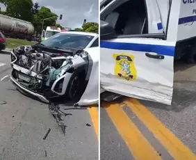 Imagem ilustrativa da imagem Rabecão se envolve em acidente com carro na BR-101 em Linhares