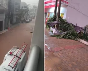 Imagem ilustrativa da imagem Temporal provoca alagamentos, destelha casas e causa estragos no Noroeste do ES