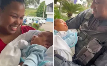 Imagem ilustrativa da imagem VÍDEO: Policiais salvam bebê engasgado com leite materno no ES