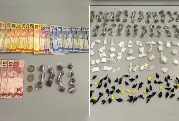 Drogas e dinheiro foram apreendidos durante patrulhamento da PM em Vila Velha