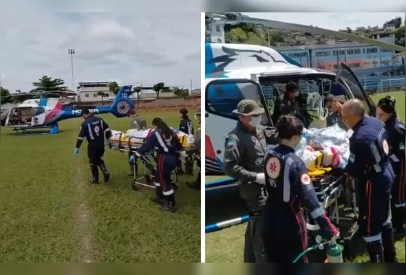Vítima foi transferida de helicóptero para Cachoeiro de Itapemirim
