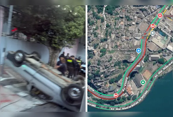 Capotamento ocorreu em frente ao Colégio Estadual