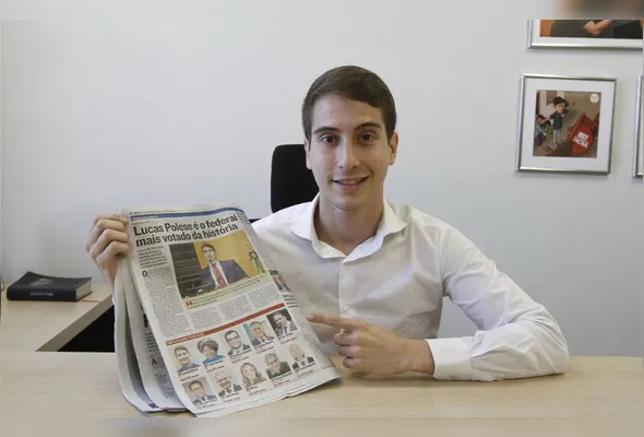 Lucas Polese bateu recorde com 419.735 votos e orgulhou-se ao conferir em A Tribuna o feito histórico