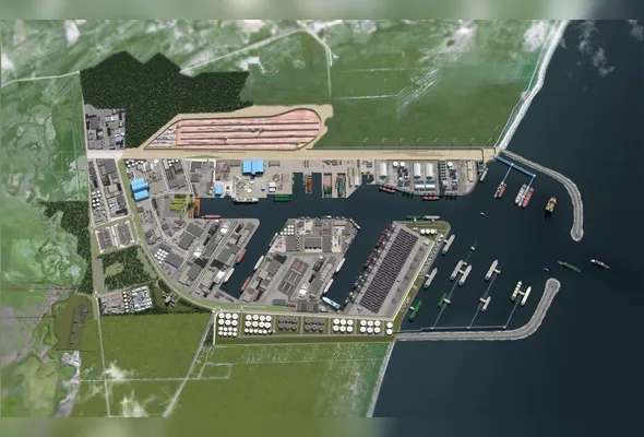 Projeção do Porto Central, em Kennedy, área que receberá novos projetos de geração de energia a gás natural