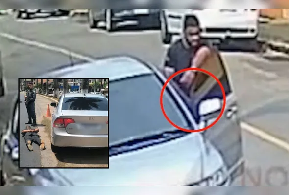 Câmeras de videomonitoramento registraram o momento do ataque