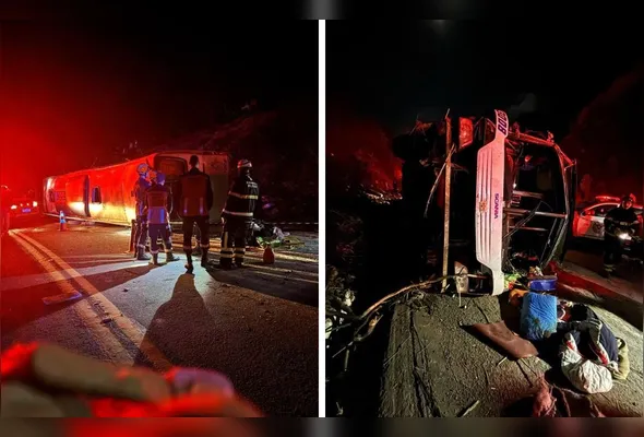 Ônibus fazia o transporte de passageiros entre Itaoca, no Espírito Santo, e Belo Horizonte, em Minas Gerais