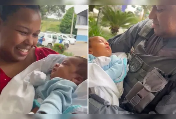 Mãe retornou ao Batalhão da Polícia Militar nesta quarta-feira (21) para agradecer aos policiais que salvaram a vida do filho