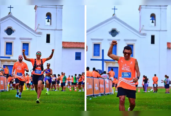 Momento da chegada dos atletas na segunda edição da Meia Maratona dos Reis Magos em 2025