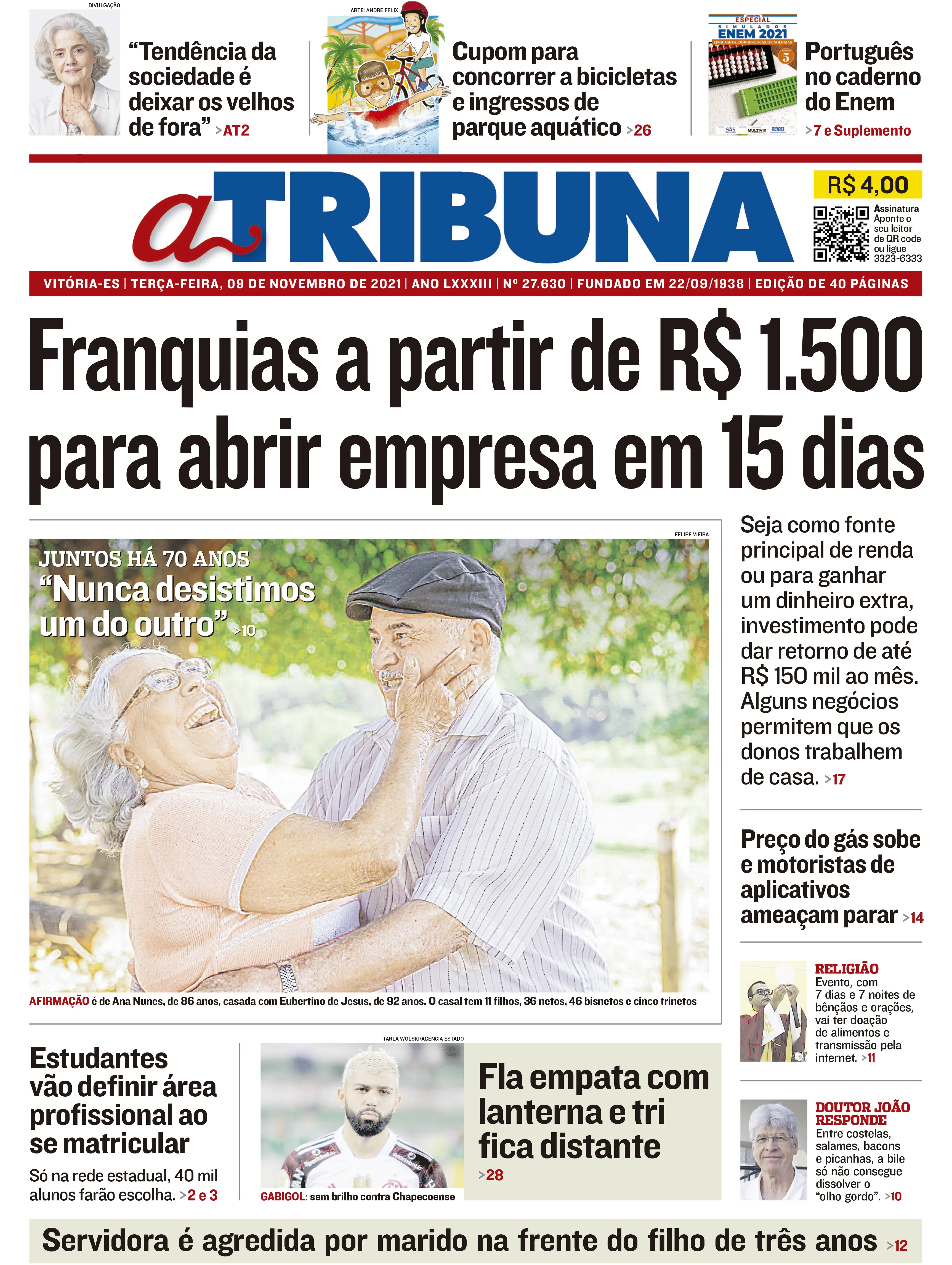 Imagem ilustrativa da imagem Clique aqui e veja os destaques do jornal A Tribuna desta terça