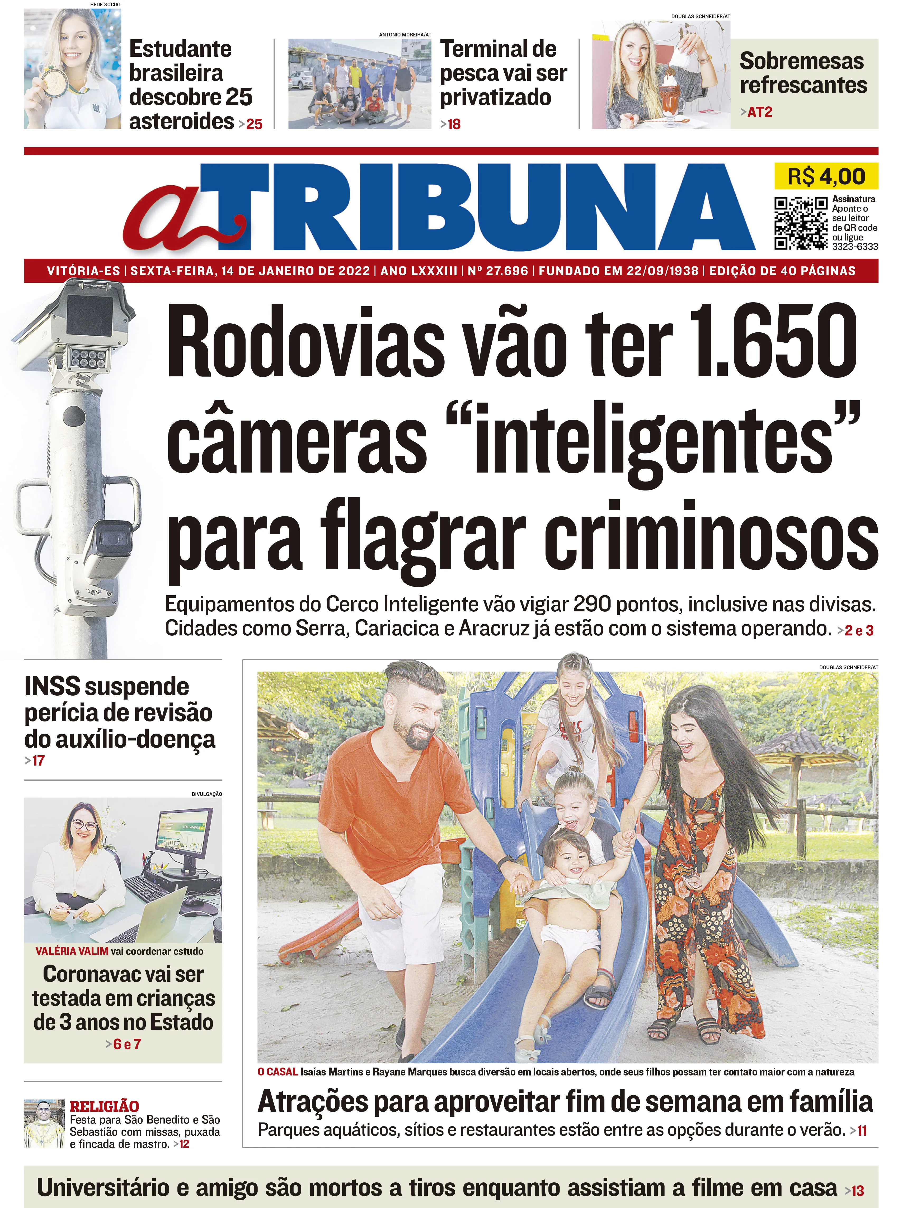 Imagem ilustrativa da imagem Clique aqui e veja os destaques do jornal A Tribuna desta sexta