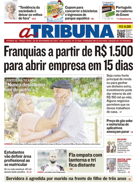 Imagem ilustrativa da imagem Clique aqui e veja os destaques do jornal A Tribuna desta terça