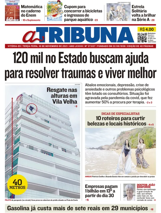 Imagem ilustrativa da imagem Clique aqui e veja os destaques do jornal A Tribuna desta terça