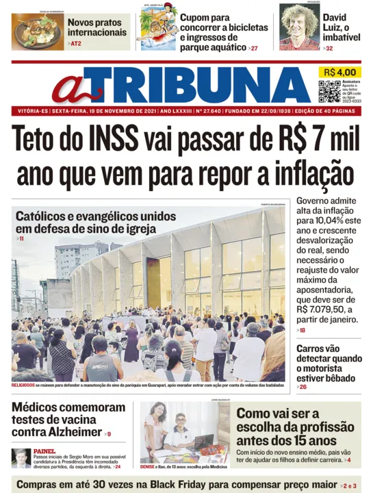 Imagem ilustrativa da imagem Clique aqui e veja os destaques do jornal A Tribuna desta sexta