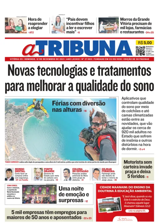 Imagem ilustrativa da imagem Clique aqui e veja os destaques do jornal A Tribuna deste domingo