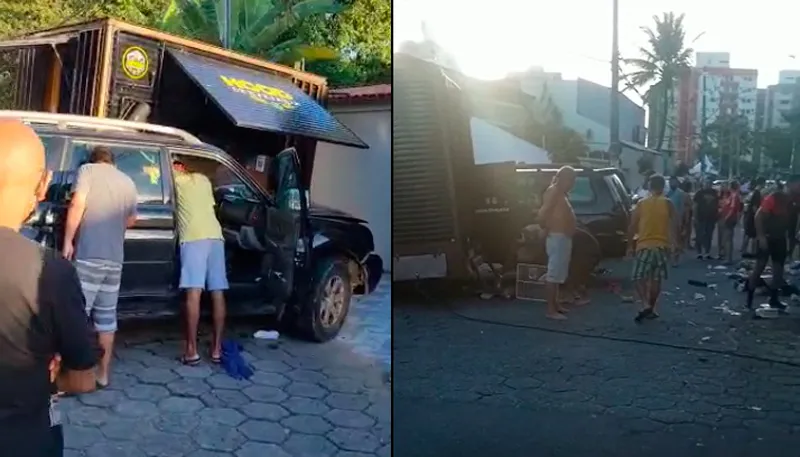 Imagem ilustrativa da imagem Motorista que invadiu praça em Jardim Camburi é autuada e vai para o presídio