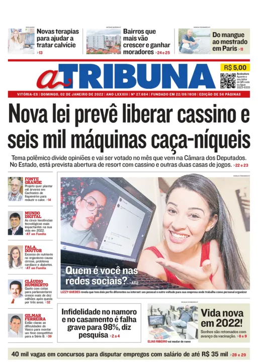 Imagem ilustrativa da imagem Clique aqui e veja os destaques do jornal A Tribuna deste domingo