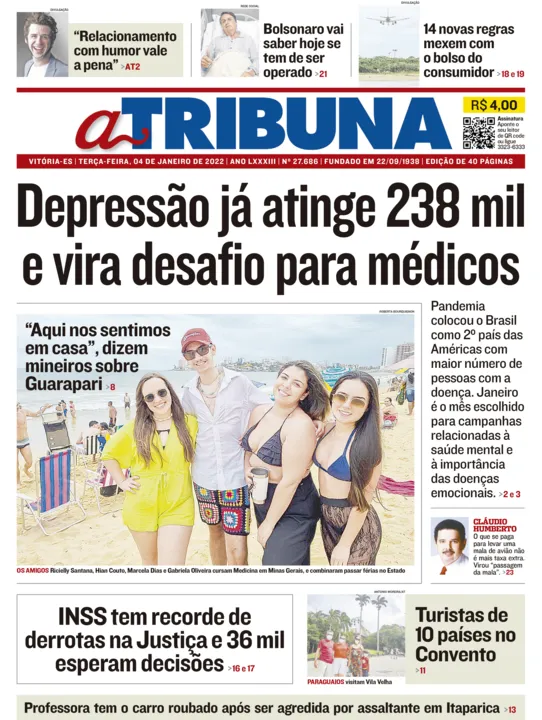 Imagem ilustrativa da imagem Clique aqui e veja os destaques do jornal A Tribuna desta terça