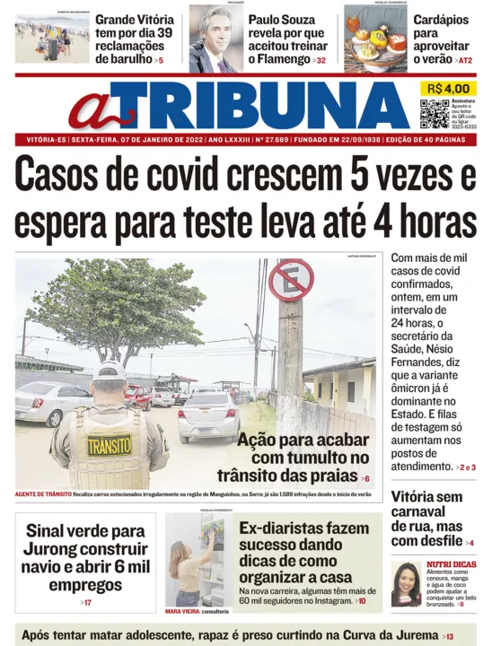 Imagem ilustrativa da imagem Clique aqui e veja os destaques do jornal A Tribuna desta sexta