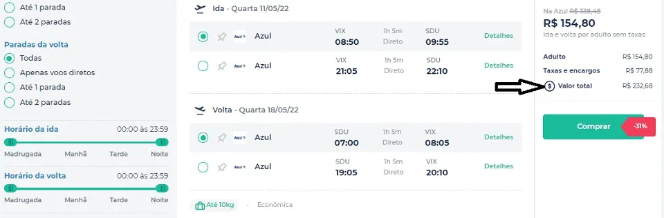 Imagem ilustrativa da imagem Passagens para 7 destinos por menos de R$ 400 nos voos de Vitória