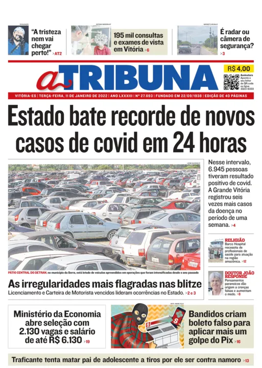 Imagem ilustrativa da imagem Confira os destaques do Jornal A Tribuna desta terça-feira