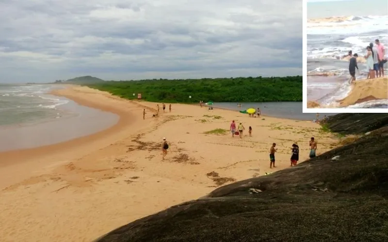 Imagem ilustrativa da imagem Jovens cavam e abrem lagoa para água vazar até o mar