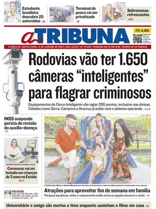 Imagem ilustrativa da imagem Clique aqui e veja os destaques do jornal A Tribuna desta sexta