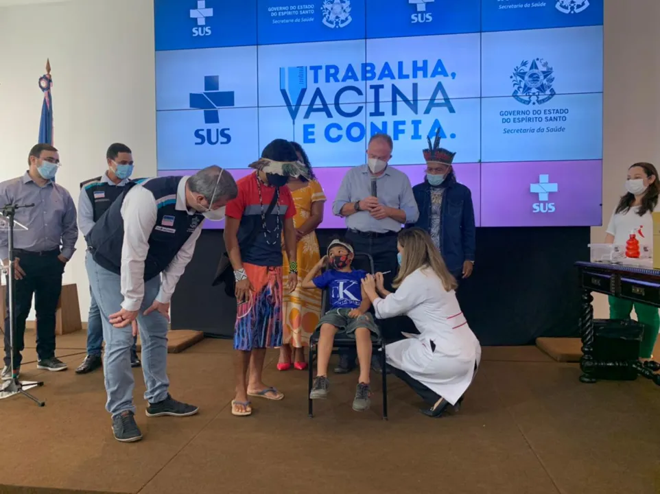 Imagem ilustrativa da imagem Criança de Aracruz é a primeira vacinada contra a covid no Estado