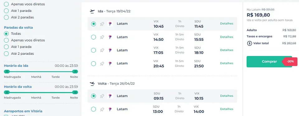 Imagem ilustrativa da imagem Aproveite as ofertas e garanta passagens aéreas Vitória/Rio por R$ 282
