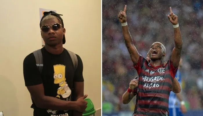 O jogador Lincoln no Estado e em um dos jogos que participou pelo Flamengo |