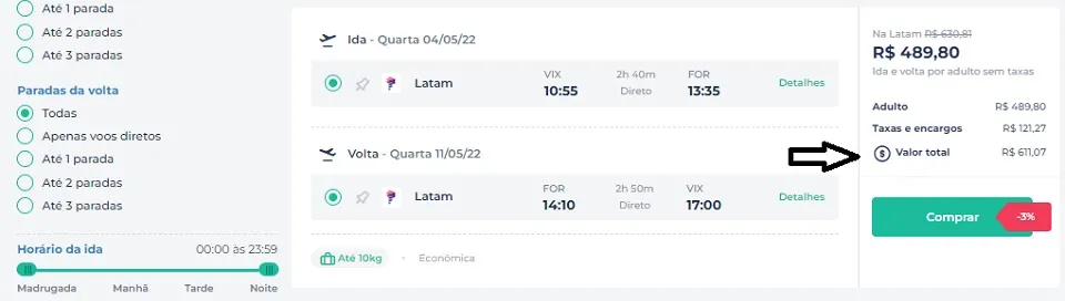 Imagem ilustrativa da imagem Passagens aéreas de Vitória para Fortaleza por R$ 611 em voo direto